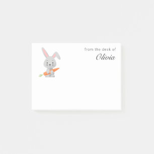 Tecknad Funny Cute Bunny Rabbit Carrot Post-it Block
