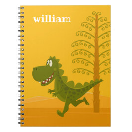Tecknad Funny Dinosaur Jurassic Woodland Anteckningsbok