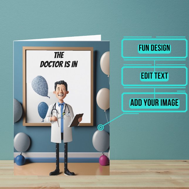 Tecknad Funny Doktor Birthday Kort (This funny doctor birthday card is specifically for the physician / doctor friend in your life.)