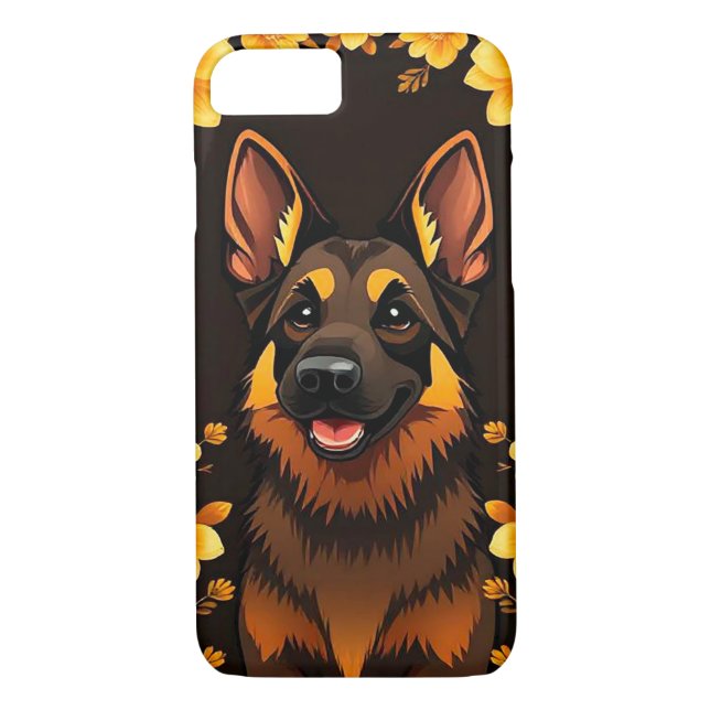 Tecknad German Shepherd hund Case-Mate iPhone Skal (Baksida)