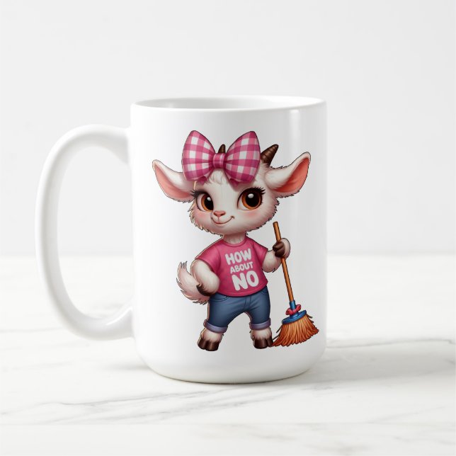Tecknad get med båge och kvast  kaffemugg (Vänster)