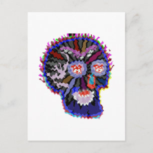 TECKNAD GHOST SKULL HALLOWEEN VYKORT