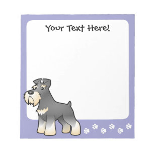 Tecknad Giant/Standard/Miniature Schnauzer Anteckningsblock