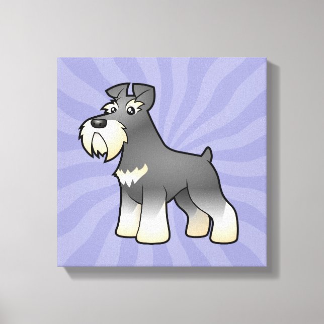 Tecknad Giant/Standard/Miniature Schnauzer Canvastryck (Framsida)