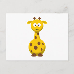 Tecknad giraff vykort