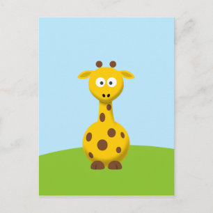 Tecknad giraff vykort