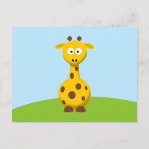Tecknad giraff vykort