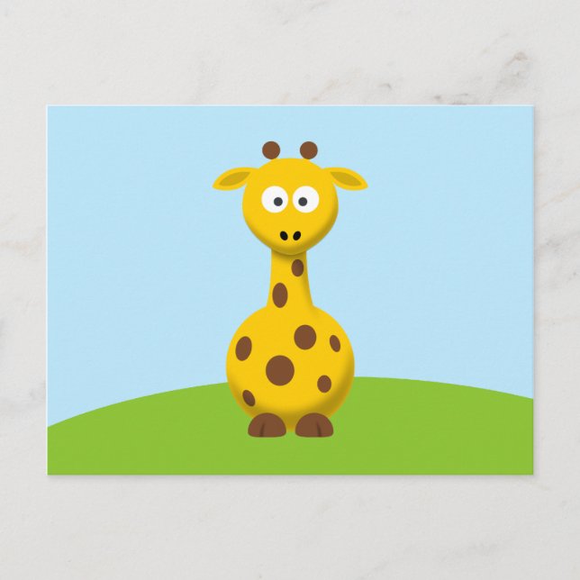Tecknad giraff vykort (Framsida)