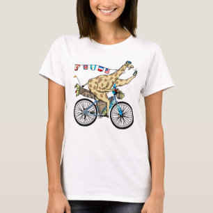 Tecknad giraffe bikepacking (giraffe bikepacking) t shirt