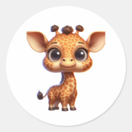 Tecknad Giraffe Graphic - Cute Safari Runt Klistermärke