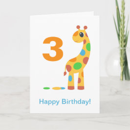 Tecknad Giraffe Grattis på födelsedagen Anpassning Kort