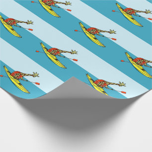 Tecknad Giraffe i havskajak Presentpapper
