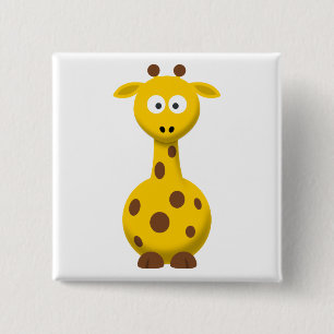 Tecknad Giraffe Knapp