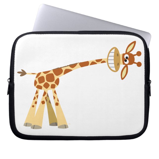 Tecknad giraffe Laptop sleeve! Laptop Sleeve (Framsidan)