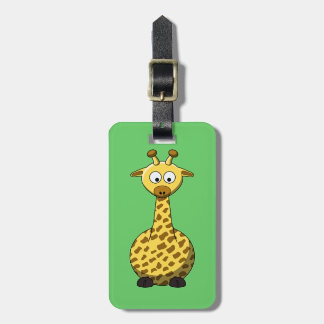 Tecknad Giraffe Luggage Tag Bagagebricka (Vertikal Framsida)