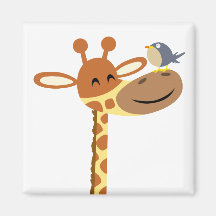 Tecknad Giraffe och Friend magnet
