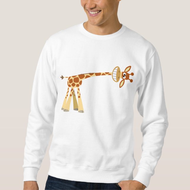 Tecknad giraffe T-shirt! Långärmad Tröja (Framsida)