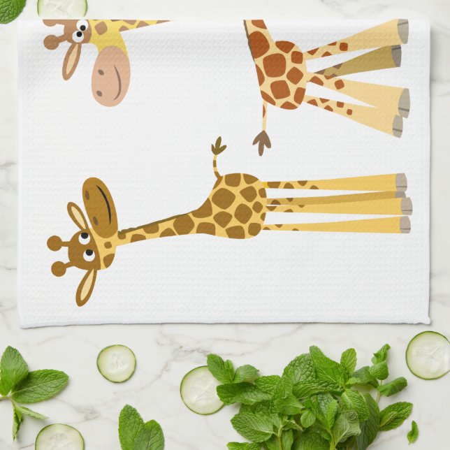 Tecknad Giraffes: Herd Kitchen Towel Kökshandduk (Vikta)