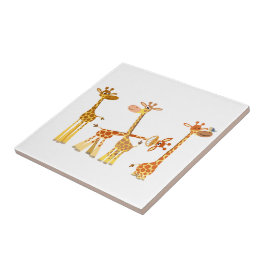 Tecknad Giraffes: Herd Tile Kakelplatta