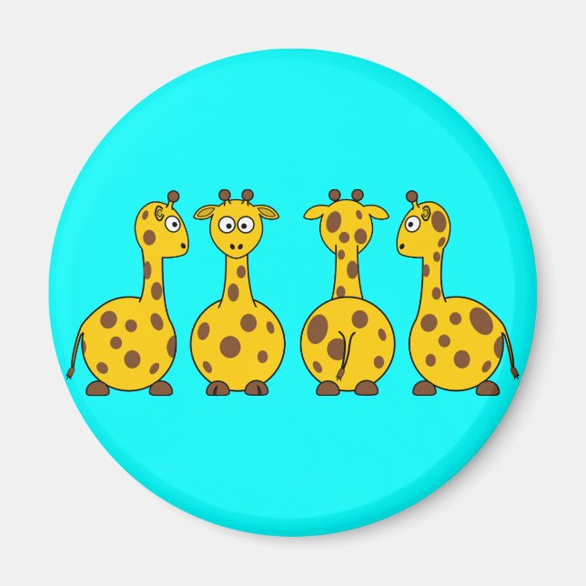 Tecknad Giraffes Magnet (Framsidan)