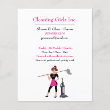 Tecknad Girl with Mop House Städning Service