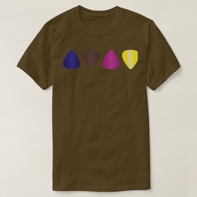 Tecknad Gitarr Plektrum Kärlek som spelar Guitar13 T Shirt (Design framsida)