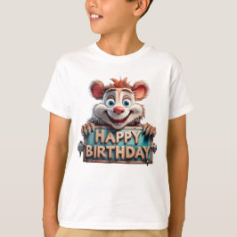 Tecknad Glad Födelsedag Illustration T Shirt