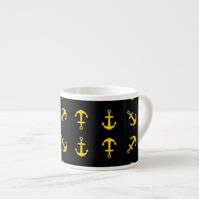 Tecknad Golden Boat Anchor Set Espressomugg (Framsida höger)