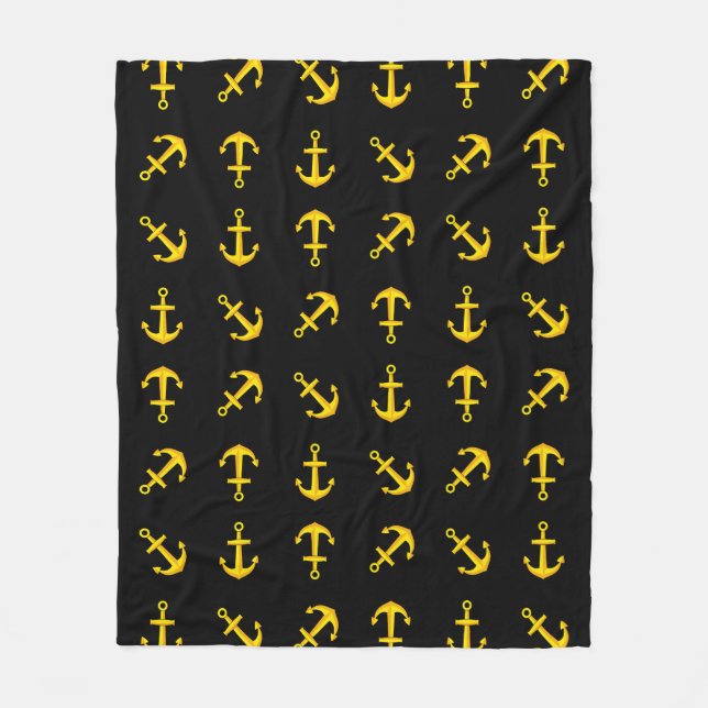 Tecknad Golden Boat Anchor Set Fleecefilt (Framsidan)