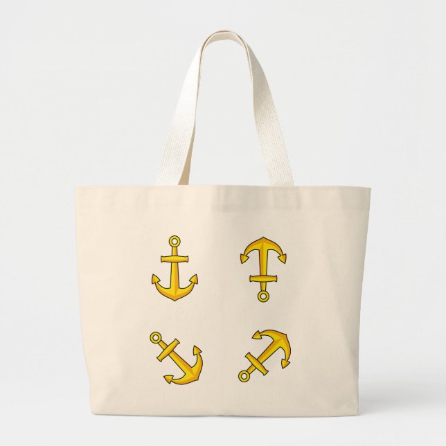 Tecknad Golden Boat Anchor Set Jumbo Tygkasse (Framsidan)