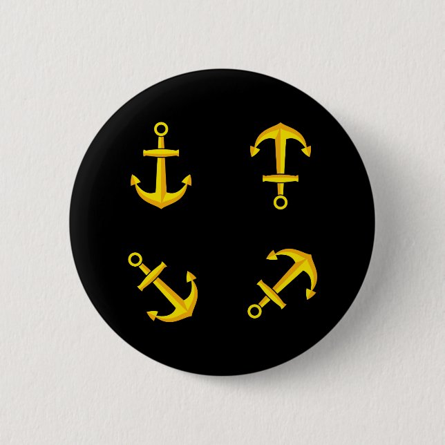 Tecknad Golden Boat Anchor Set Knapp (Framsida)