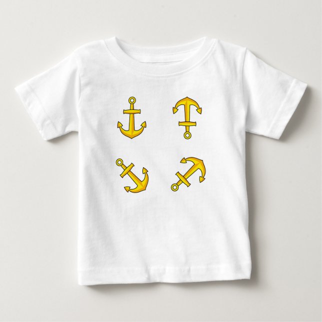 Tecknad Golden Boat Anchor Set T Shirt (Framsida)