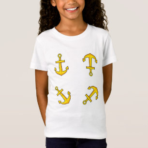 Tecknad Golden Boat Anchor Set T Shirt