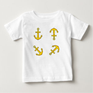 Tecknad Golden Boat Anchor Set T Shirt