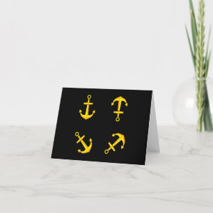 Tecknad Golden Boat Anchor Set Tack Kort