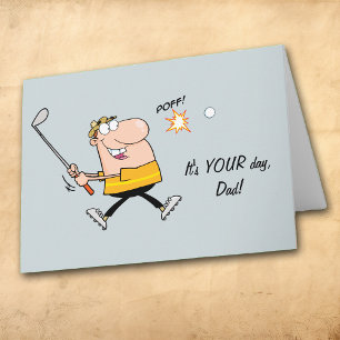 Tecknad Golf Fars dag Card Kort
