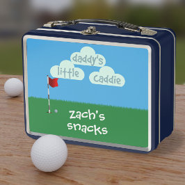 Tecknad Golf Pappor Little Caddie Metall Lunch Box