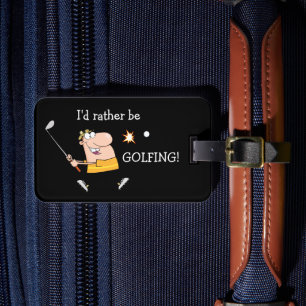 Tecknad Golfer Bagagebricka