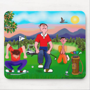Tecknad Golfers - Kärlek Golf Musmatta