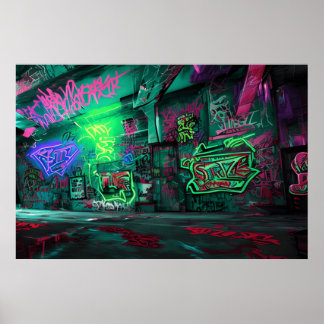 Tecknad Graffiti Art - Insatser med färgstarka sid Poster