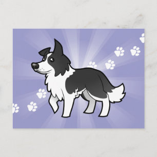 Tecknad Gräns Collie Vykort