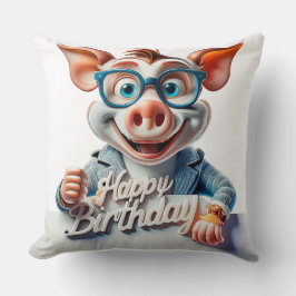 Tecknad Grattis på födelsedagen Illustration A Söt Kudde