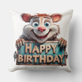 Tecknad Grattis på födelsedagen Illustration Kudde