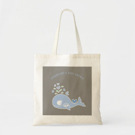Tecknad Gravid Blue Mamma Whale Boy Shower Tygkasse