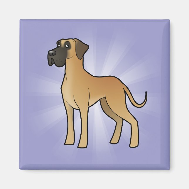 Tecknad Great dane Magnet (Framsidan)