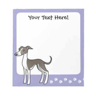 Tecknad Greyhound / Whistring / italiensk Greyhoun Anteckningsblock