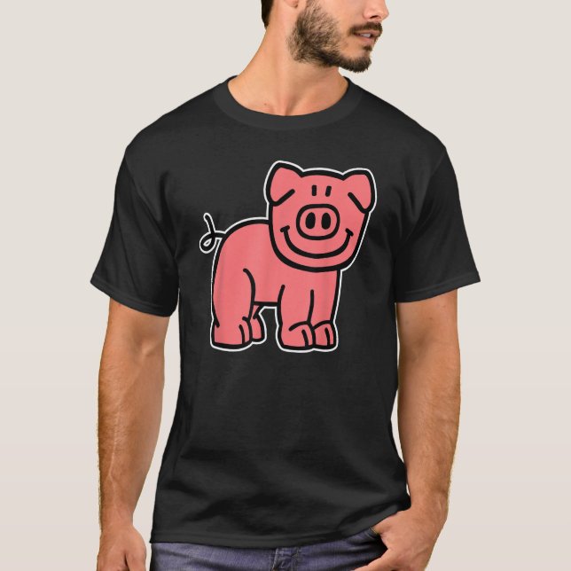 Tecknad gris t shirt (Framsida)