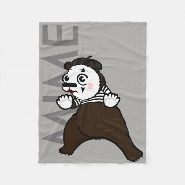 TECKNAD GRIZZLY BEAR MIME FLEECE BLANKET (Framsidan)