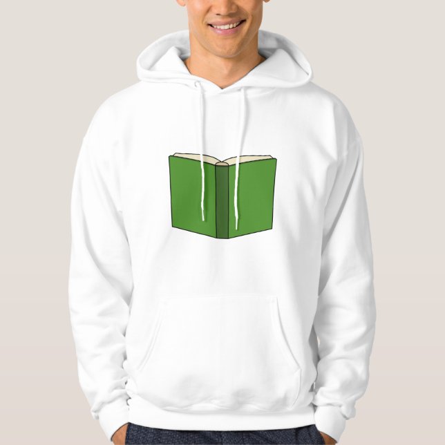 Tecknad Grönt Bok Hoodie (Framsida)