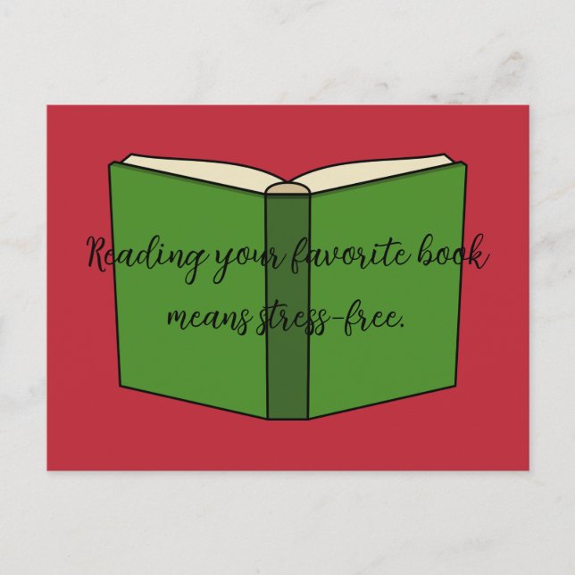 Tecknad Grönt Bok | Lägg till text Helg Vykort (Framsida)